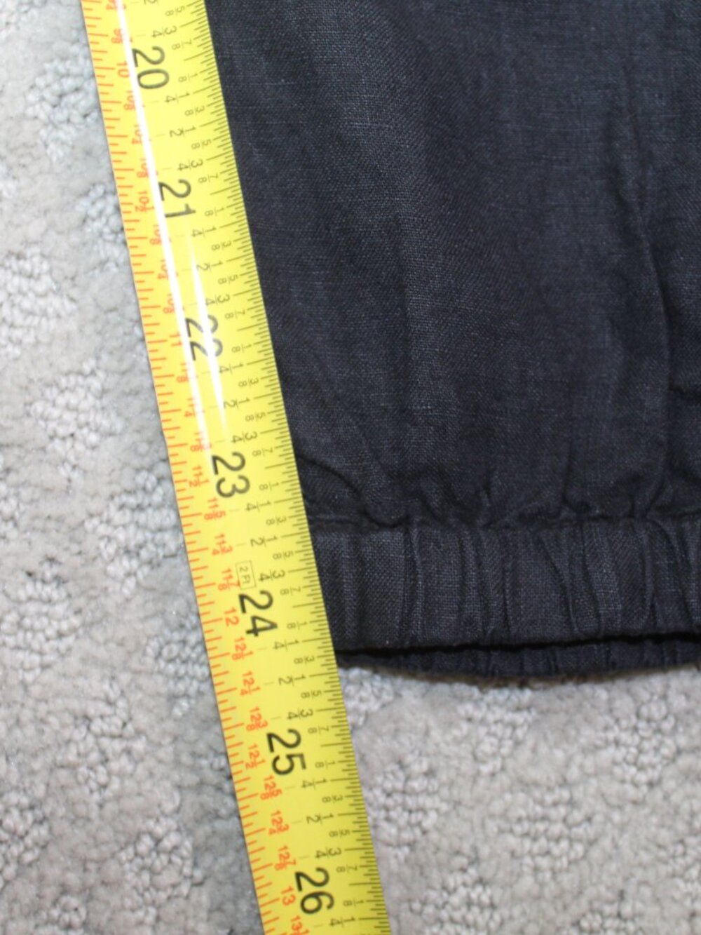 Joie Size S 100% Linen Black Elastic Waist Elastic Ankle Pants - Picture 3 of 7